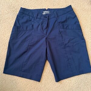 Nike Women's Navy Pinstripe Golf Bermuda Shorts 8 tour performance dry fit